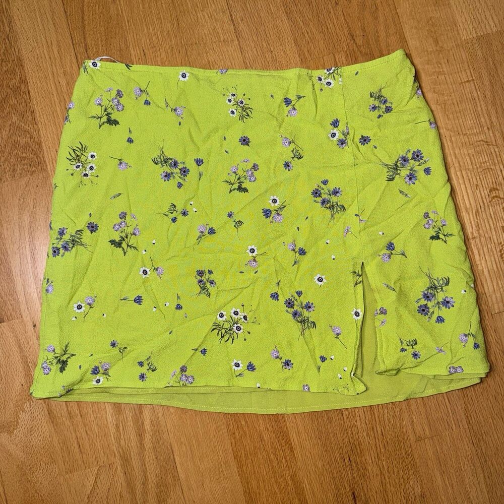 Aritzia Sunday Best Tatiana Skirt Yellow 12 Side Slit Floral Lined Coquette Girl